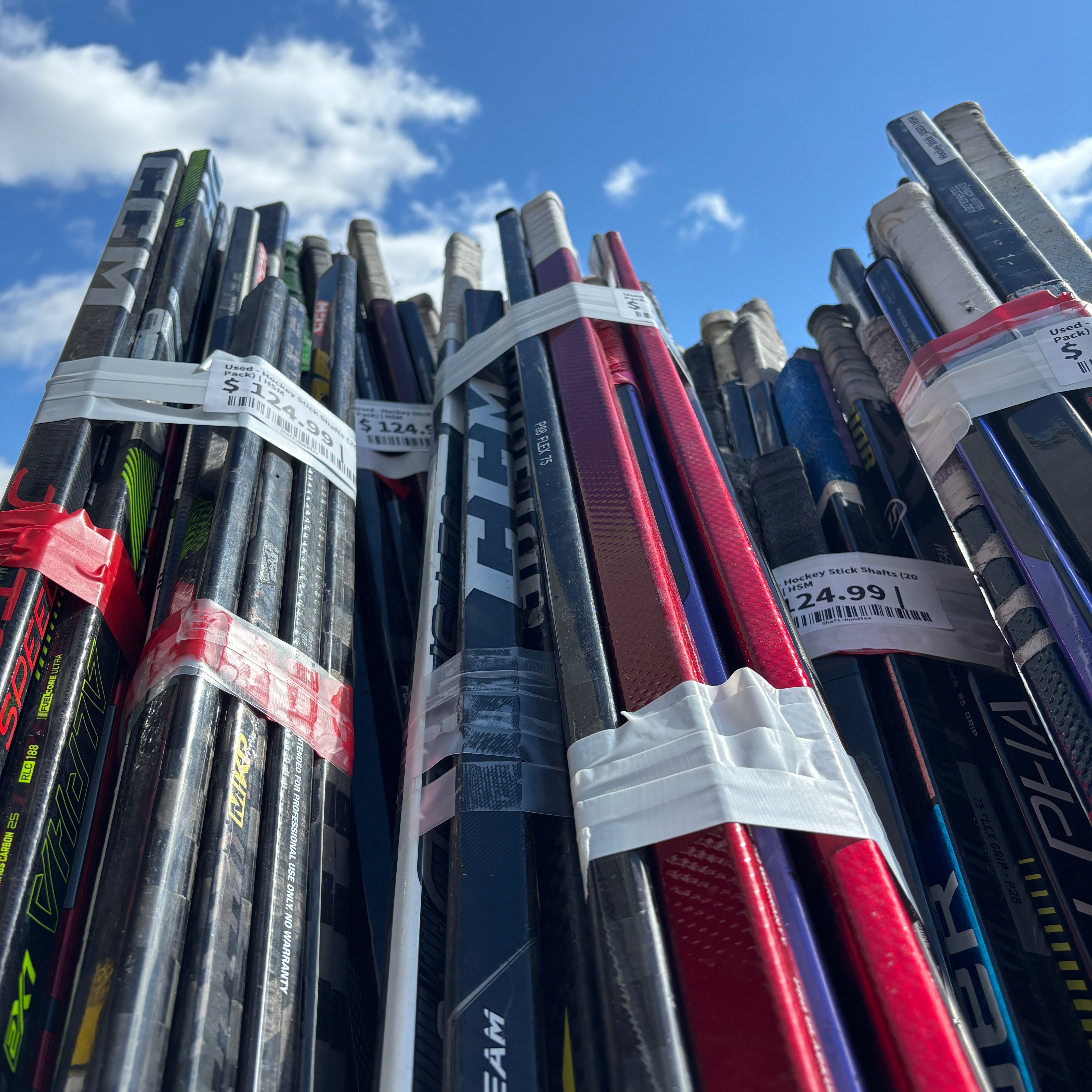 Manche de bâton de hockey d'occasion (paquet de 20)